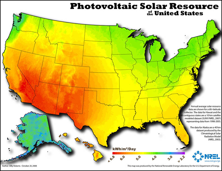 Solar Energy Map United States