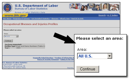 Screen 3-Select an area