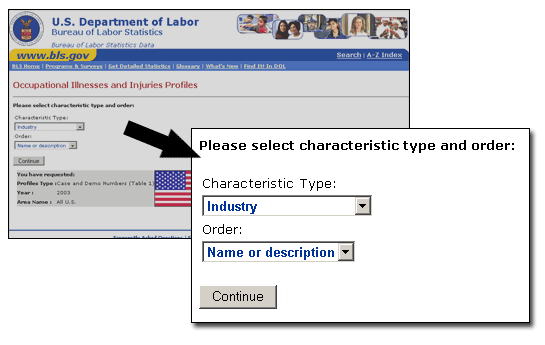 Screen 4-Select a characteristic type and order