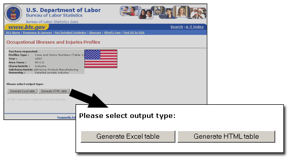 Screen 6-Select an output type