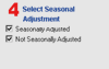 Select one or more Seasonal Adjustments