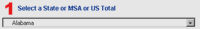 Select a State or MSA or US total