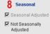 Select one or more Seasonal Adjustments