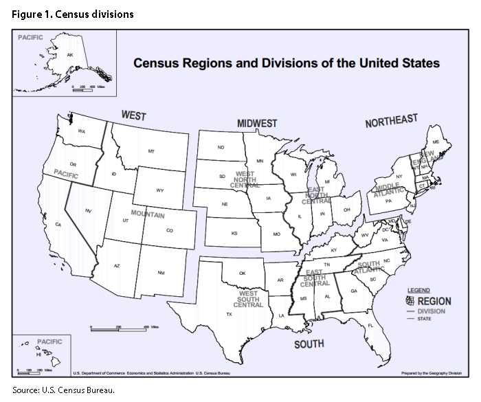 Figure 1. Map of Census divisions
