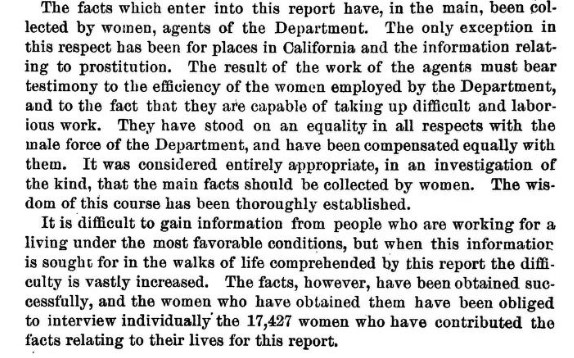 Excerpt from the BLS Report “Working Women in Large Cities”.