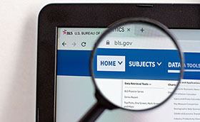 Image of BLS.GOV on screen