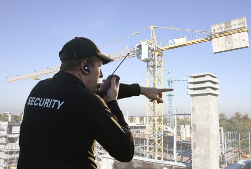 Security guard on a rooftop