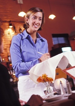 waitress taking an order