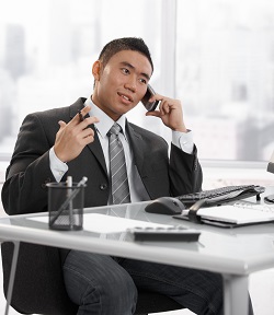 Manager at his desk