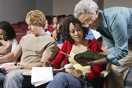 Postsecondary teachers may teach classes small and big, even an entire lecture hall.