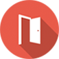 Icon showing an open door