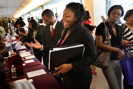 People at a job fair
