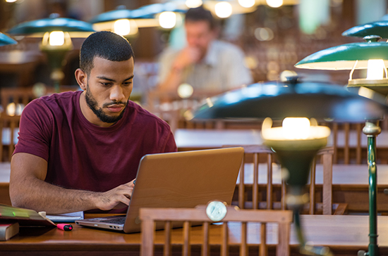 College student studying.