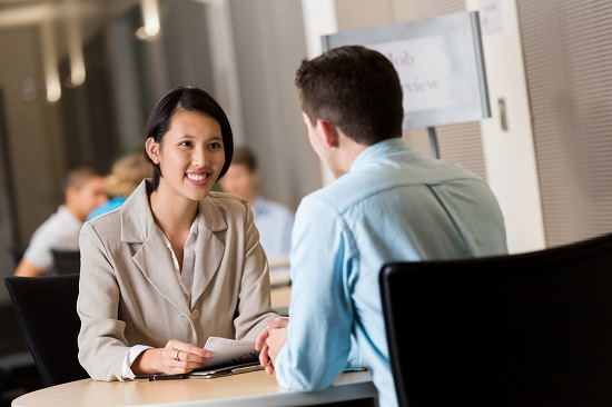 Young woman interviewing