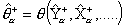 Positive theta hat sub alpha equals a function of captial Y hat sub alpha, capital X hat sub alpha, etc.