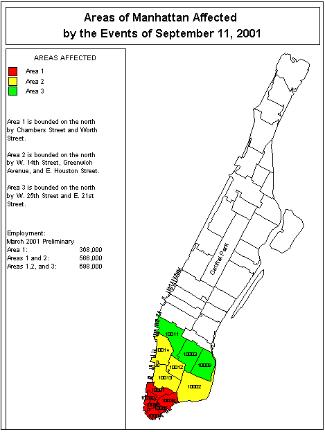 Areas of Manhattan