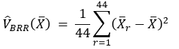 Variance and standard error formulas, standard BRR