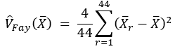 Variance formula, Fay's method