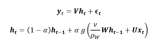 Equation 1: Basic form for an Echo State Network