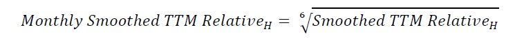 Formula 4: Monthly smoothed TTM relative for Half H