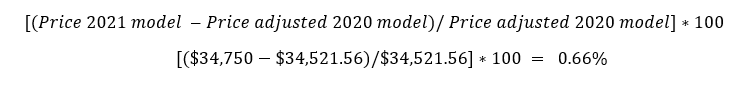 Equation 3: adjusted price change