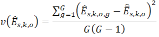 Formula #15: Variance of occupational employment estimate subsample G