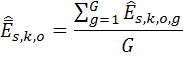 Formula for average total employment in cell o,k,s across all G subsamples