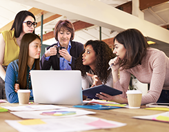 Group of women working in an office