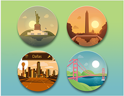 Images of 4 different metropolitian areas