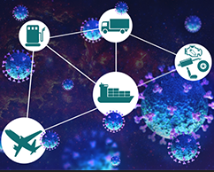Inputs shown within a backgroung of Covid-19