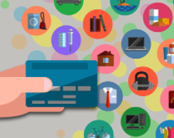 Illustration of goods and services for sale