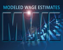 Graphic with the words modeled wage estimates