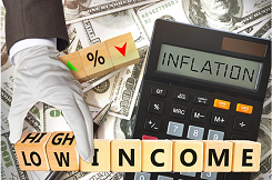 Illustration of calculator resting on top of money