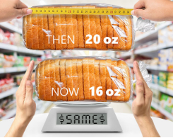Comparison of two loaves of bread that cost the same