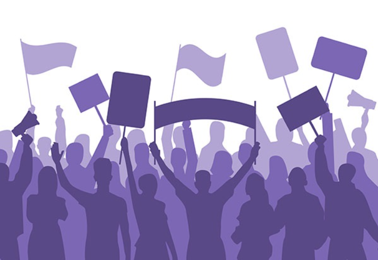 Silhouette of a rally