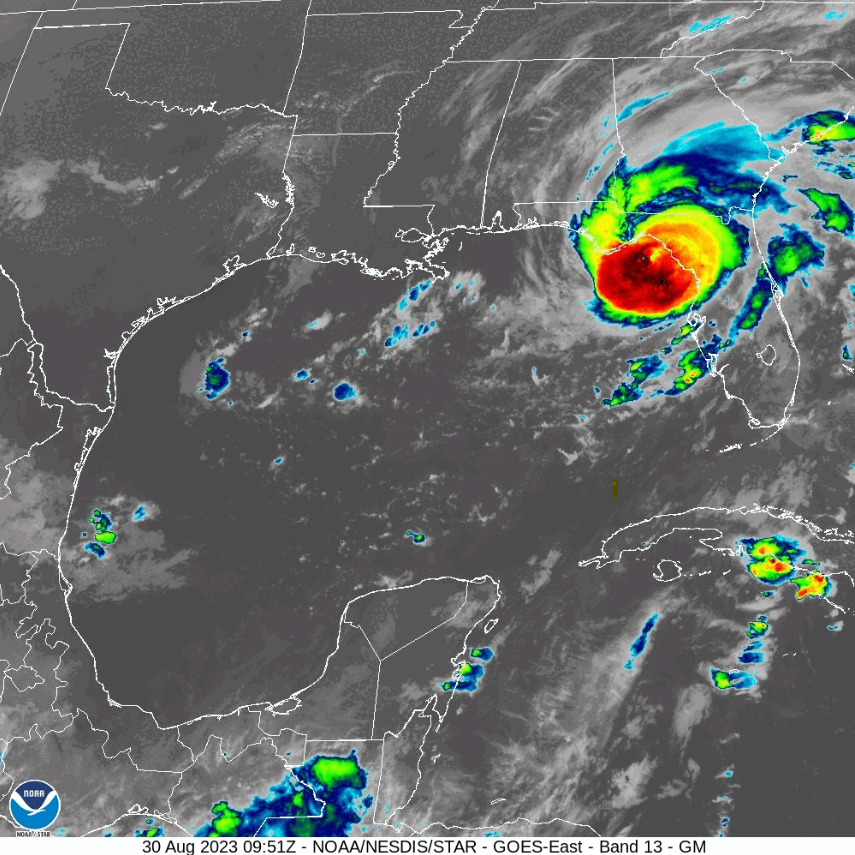NOAA map of hurricane Idalia in Golf Coast