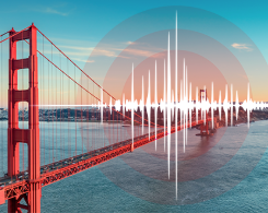 Bridge with superimposed seismogram image.