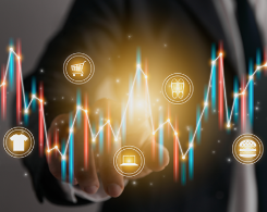 Illustration of data chart with spending categories