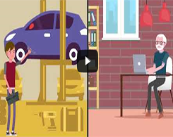 Image of people changing occupations from mechanic to IT professional