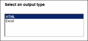 Select an output type