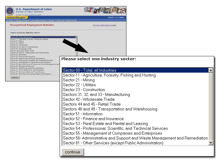 Screen 4-Select an industry