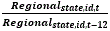 ratio of the current Regional estimate to the year-ago Regional estimate at the State/CES ID level