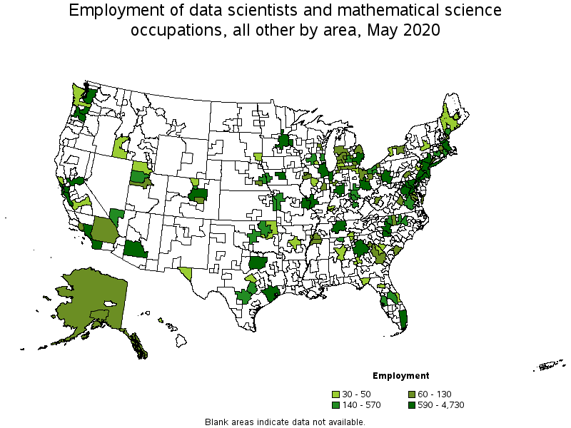 Employment of management occupations, by area, May 2020