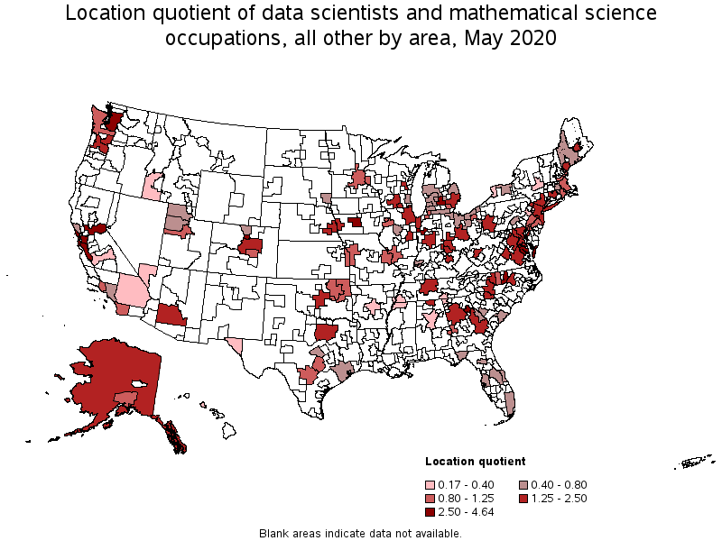 Location Quotient of management occupations, by area, May 2020