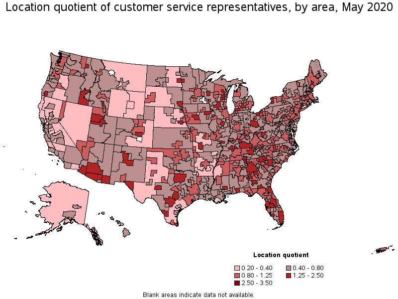 Location Quotient of management occupations, by area, May 2020