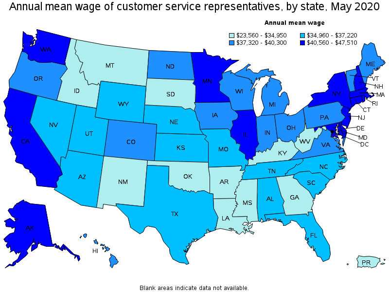 Annual mean wage of management occupations, by state, May 2020