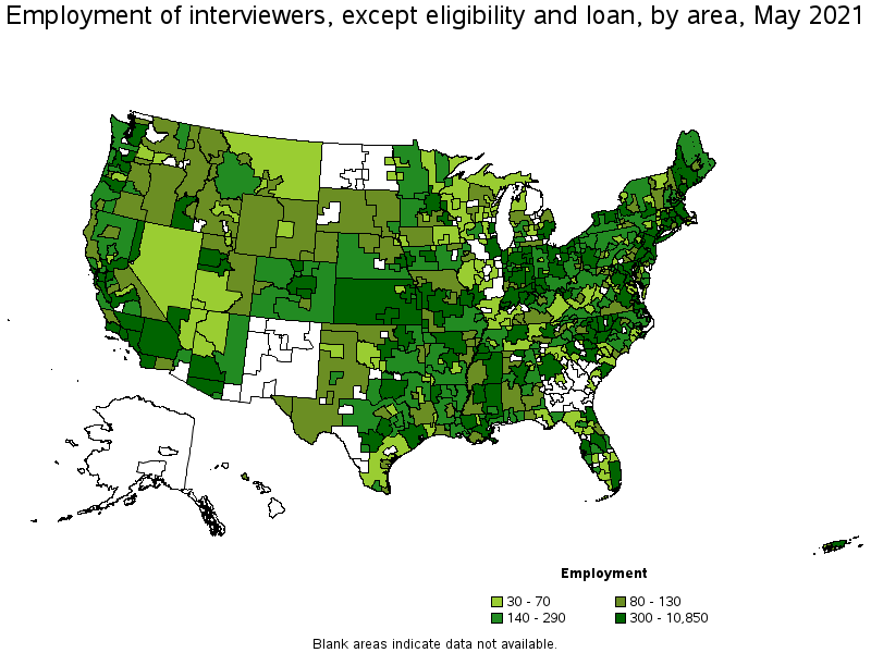 Map of employment of interviewers, except eligibility and loan by area, May 2021