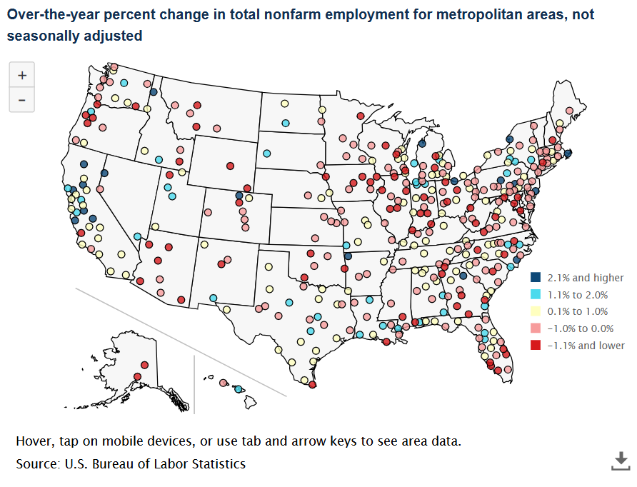 Portland–Vancouver–Hillsboro metro area employment down 32,600 from March 2025 to March 2026