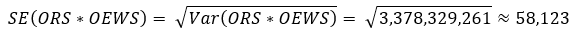 Standard error of an ORS-OEWS estimate equals the square root of the variance of an ORS-OEWS estimate
