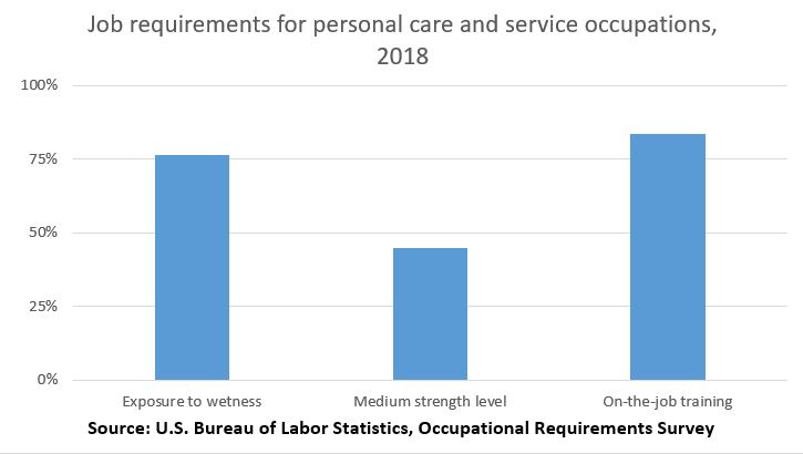 Job requirements for personal care and service occupations